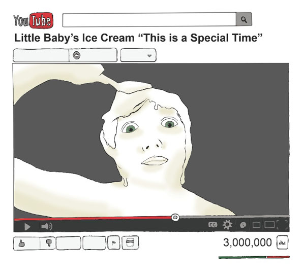 The commercial for Little Baby’s Ice Cream shown here  is a prime example of reverse marketing, the perfect combination of freaky and fascinating.