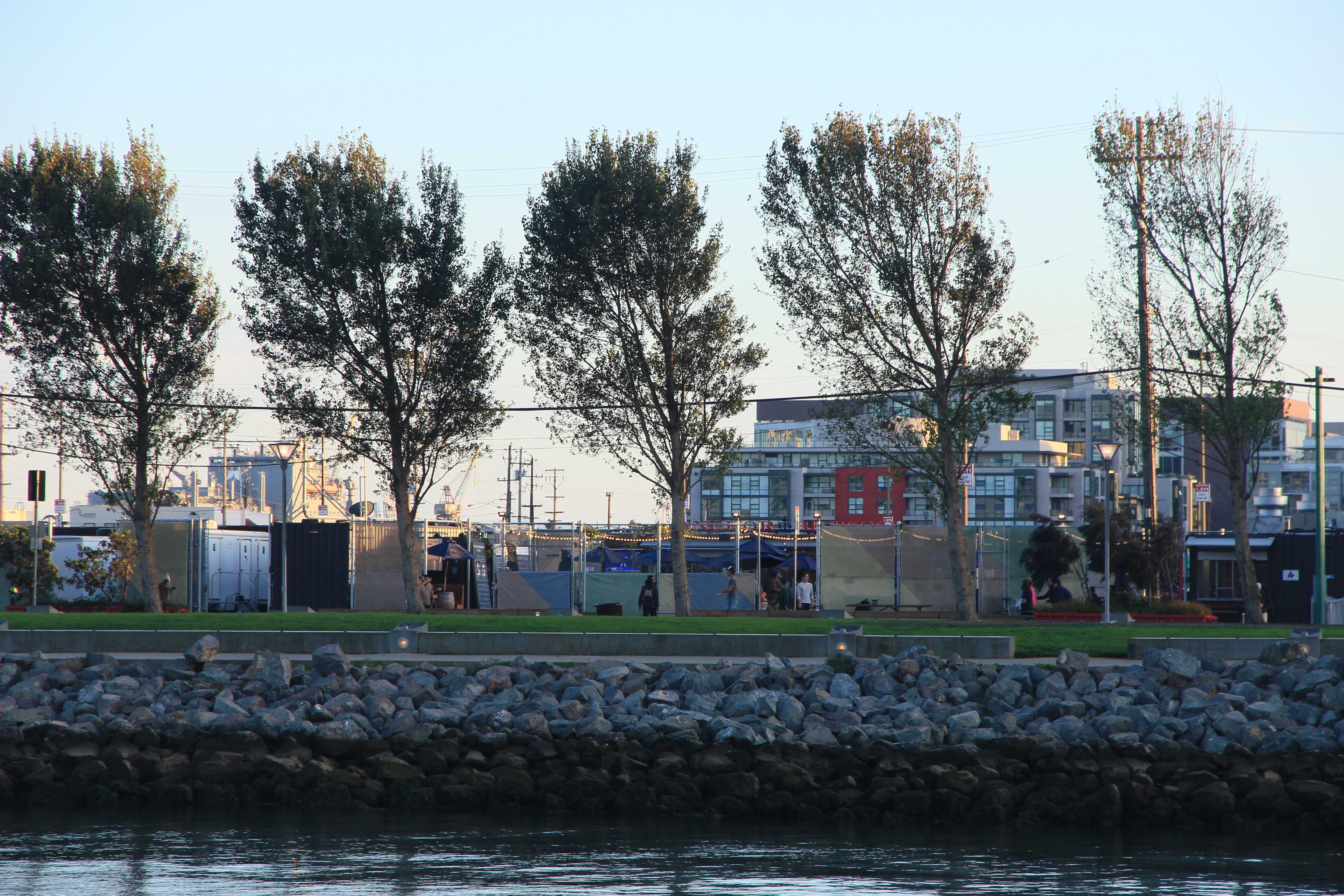 A yard of shipping containers turned into restaurants lies hidden next to McCovey  Cove. 