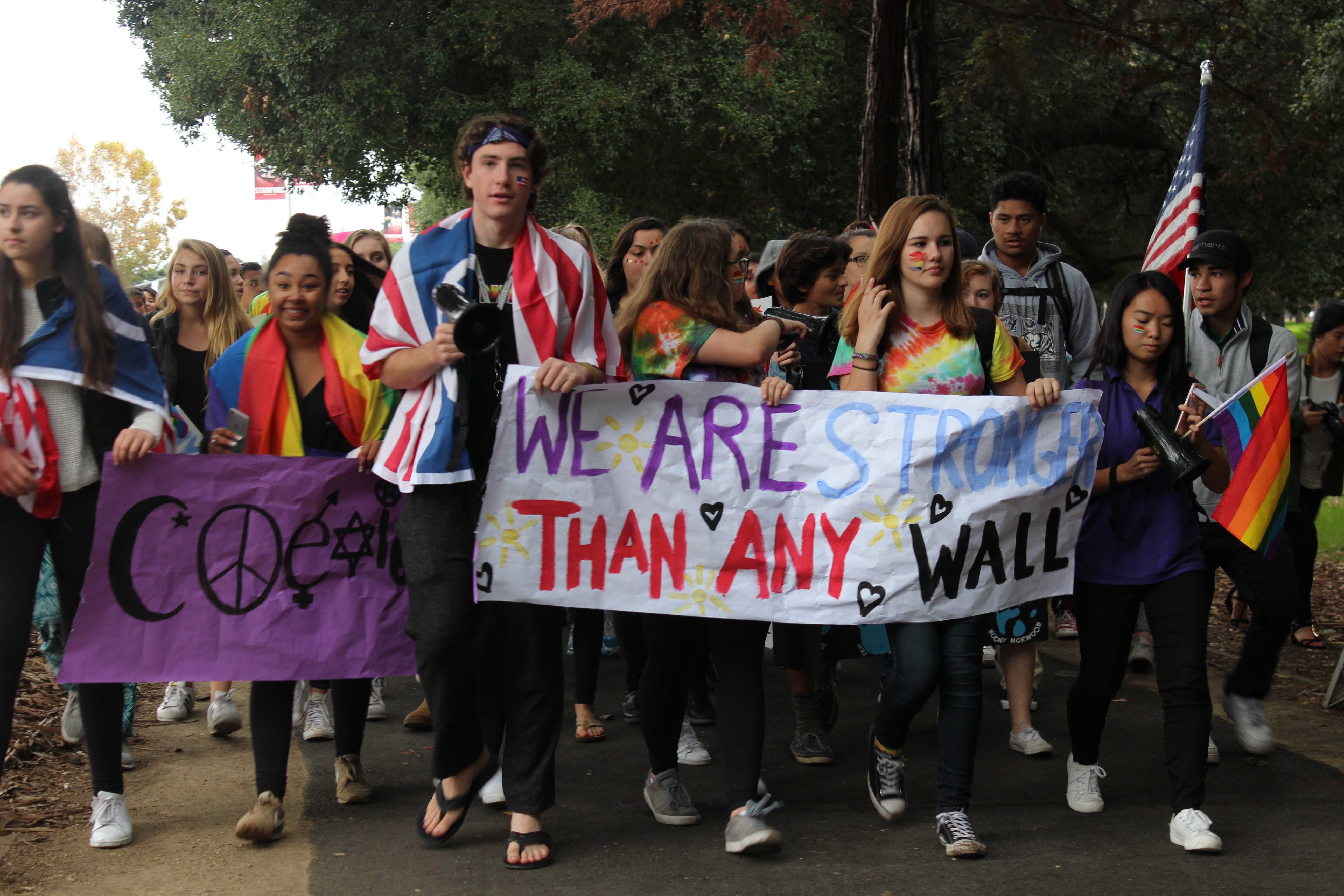 Students participate in peace march