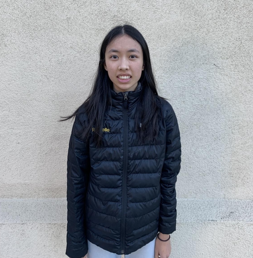 Palo Alto High School sophomore Richelle Wong established a figure skating team last winter. The team is currently practicing on grass, until it can raise enough money to practice on the ice. Photo: Nadav Sternheim