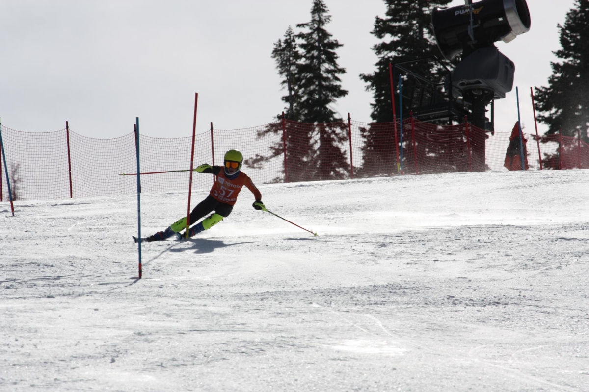 SNAKING SLALOM ­— I race down the slalom course at a Palisades Tahoe FIS race.
