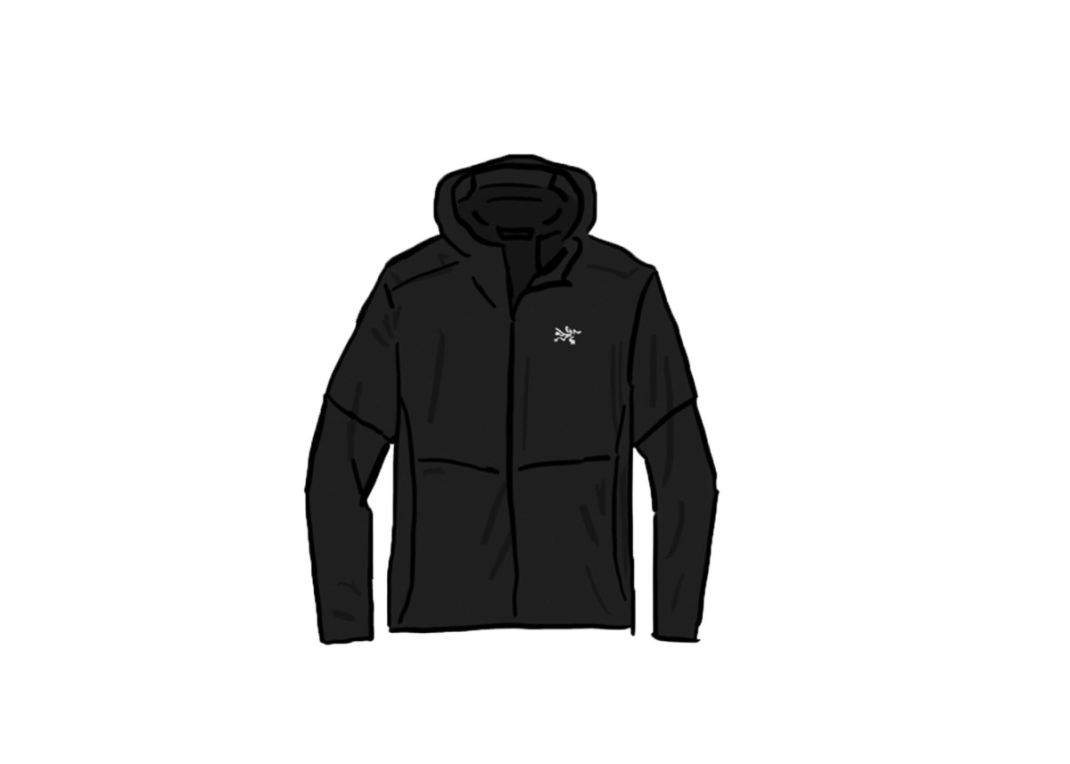 WEATHERPROOF WEAR — Arc'Teryx products such as their jackets and headwear heavily influences gorpcore, a trend where outdoor gear is used as casual wear. “I don’t think any Paly student needs to wear an Arc’teryx shell and Patagonia hiking pants every day to school,” Paly junior Annie Kasanin said. “I think it’s more about a balance between casual wear like jeans and more outdoorsy clothes like fleeces or canvas jackets.”